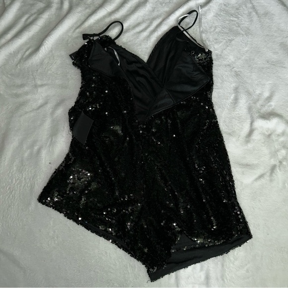Lulu's Black Sequin Wrap Jumpsuit - Picture 7 of 14